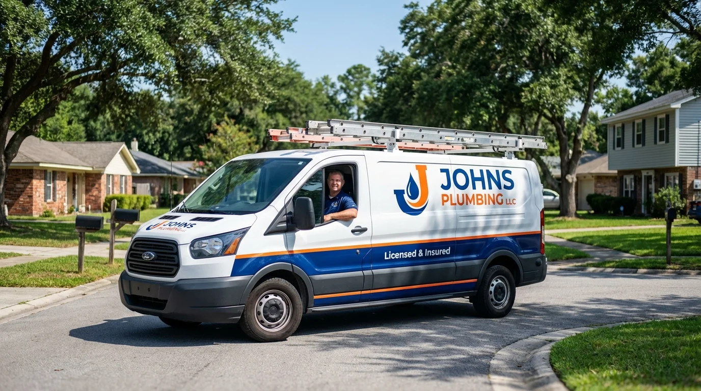 Johns Plumbing LLC service van in Boyertown, PA