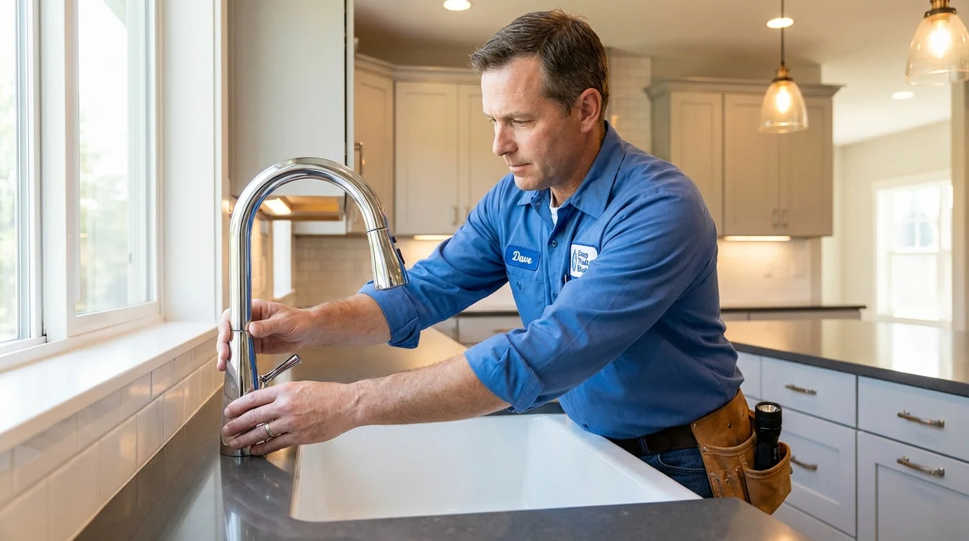 Kitchen faucet installation by Johns Plumbing LLC in Boyertown